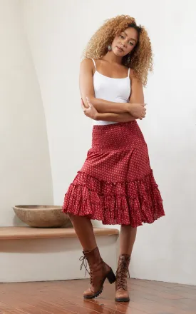 Lola Skirt, Mini, Scarlet Calico