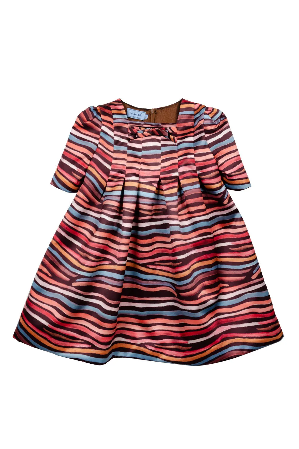 Long Length Satin Multi Striped Dress