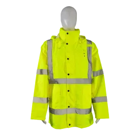 LRJK-C3 ANSI/ISEA Class 3 Lime Waterproof Rain Jacket