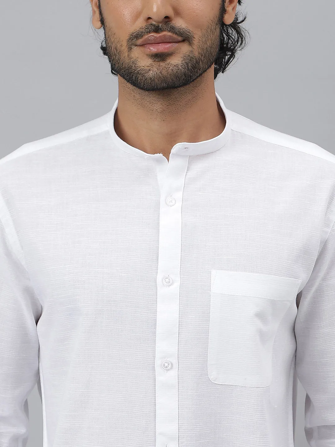 Mandarin Linen Shirt - Zephyr