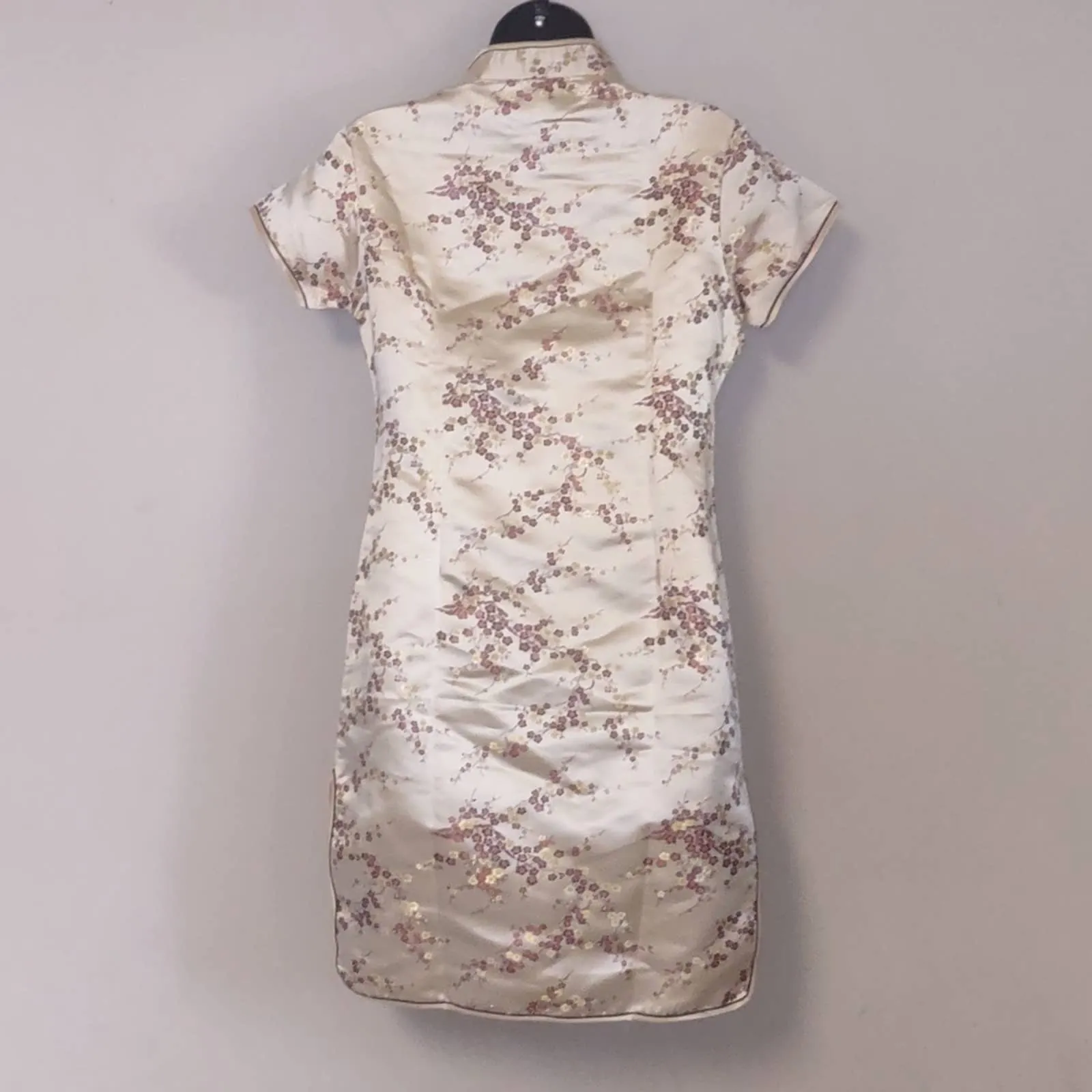 Maritchi Floral Mini Chinese Cheongsam Evening Dress Gold
