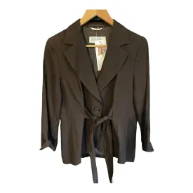 MaxMara Linen Brown Full Length Sleeve Jacket UK Size 12