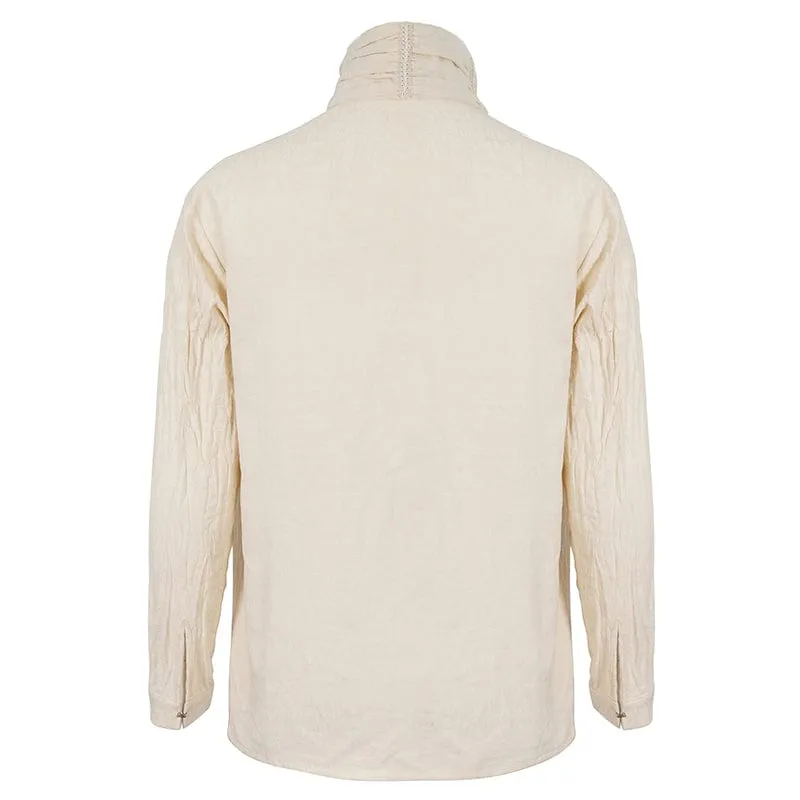 Men's Gothic Stand Collar Ruched Shirt