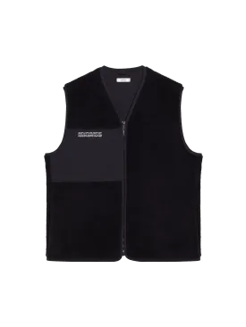 Mens Recycled Wool Fleece Gilet—black