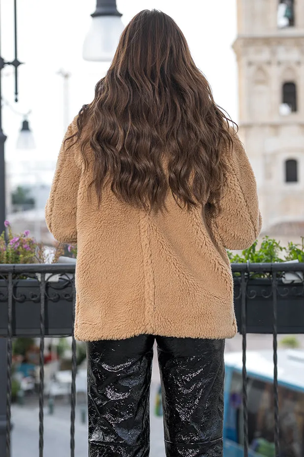NA-KD - Soft Teddy Jacket Brown