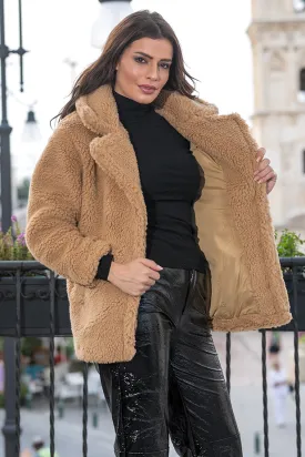 NA-KD - Soft Teddy Jacket Brown
