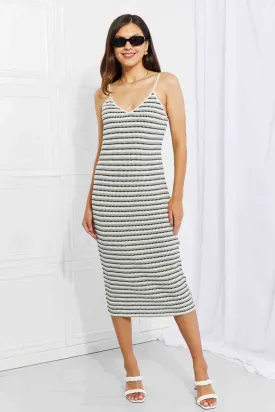 One to Remember Striped Sleeveless Midi Dress