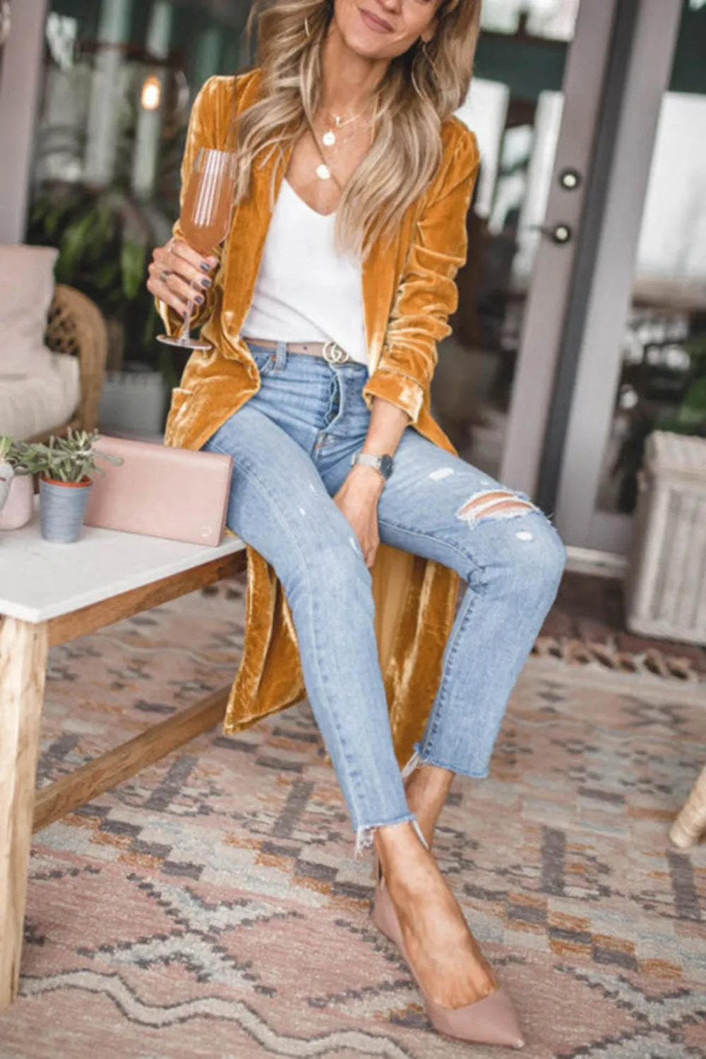 Open Front Long Length Coat