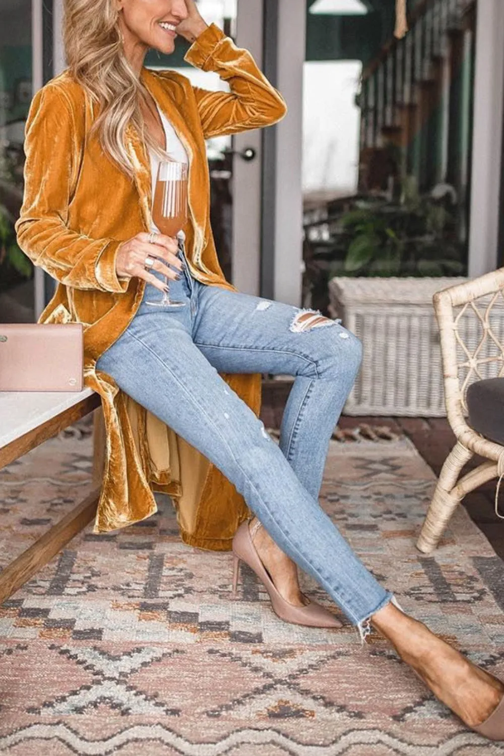 Open Front Long Length Coat