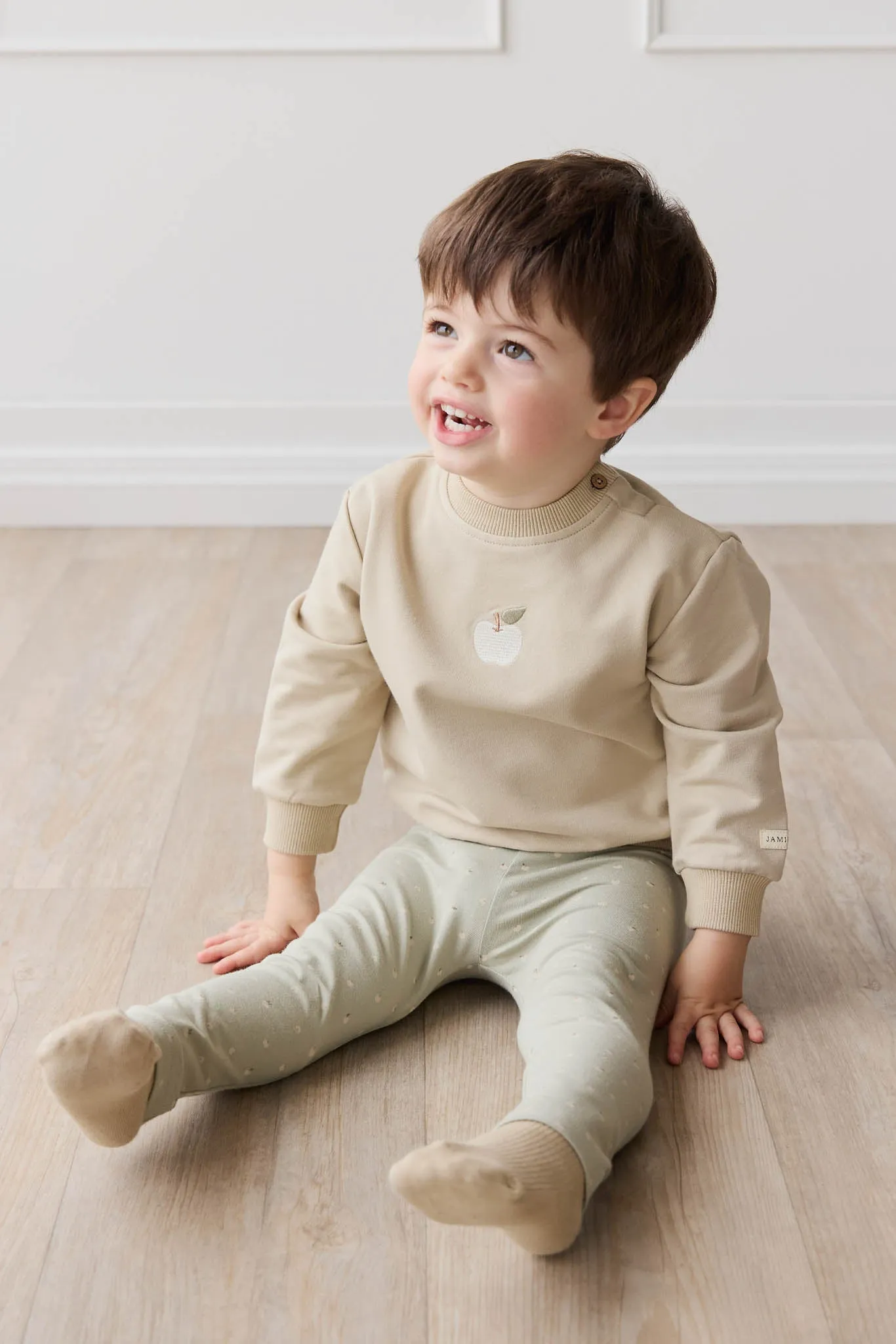Organic Cotton Everyday Legging - Fresh Apples Abbey Stone