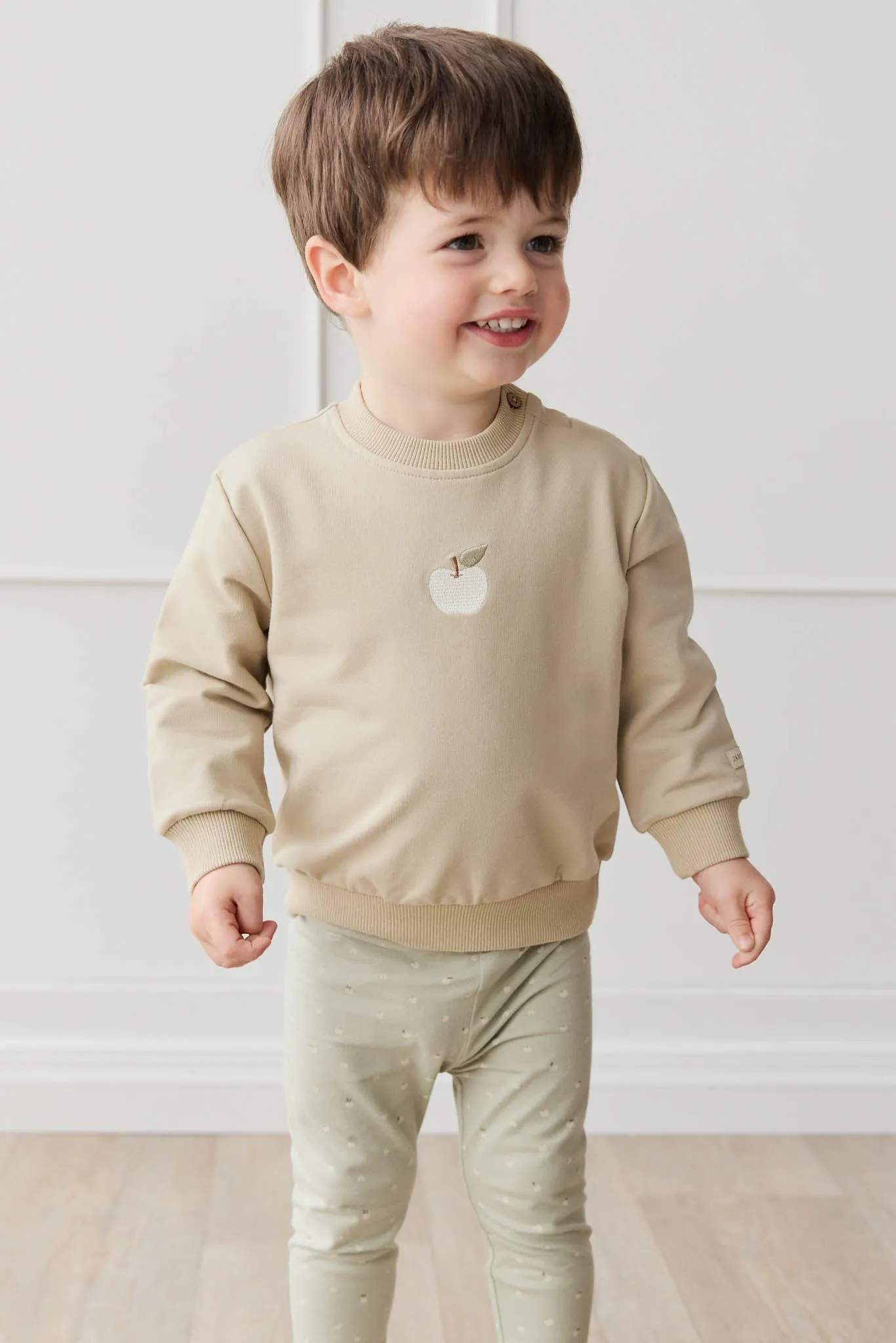 Organic Cotton Everyday Legging - Fresh Apples Abbey Stone