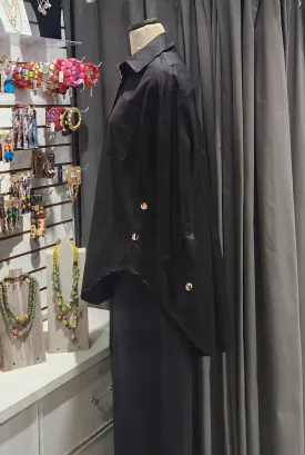 Paolo Tricot, SD21628 Tunic Shirt with Buttons Black