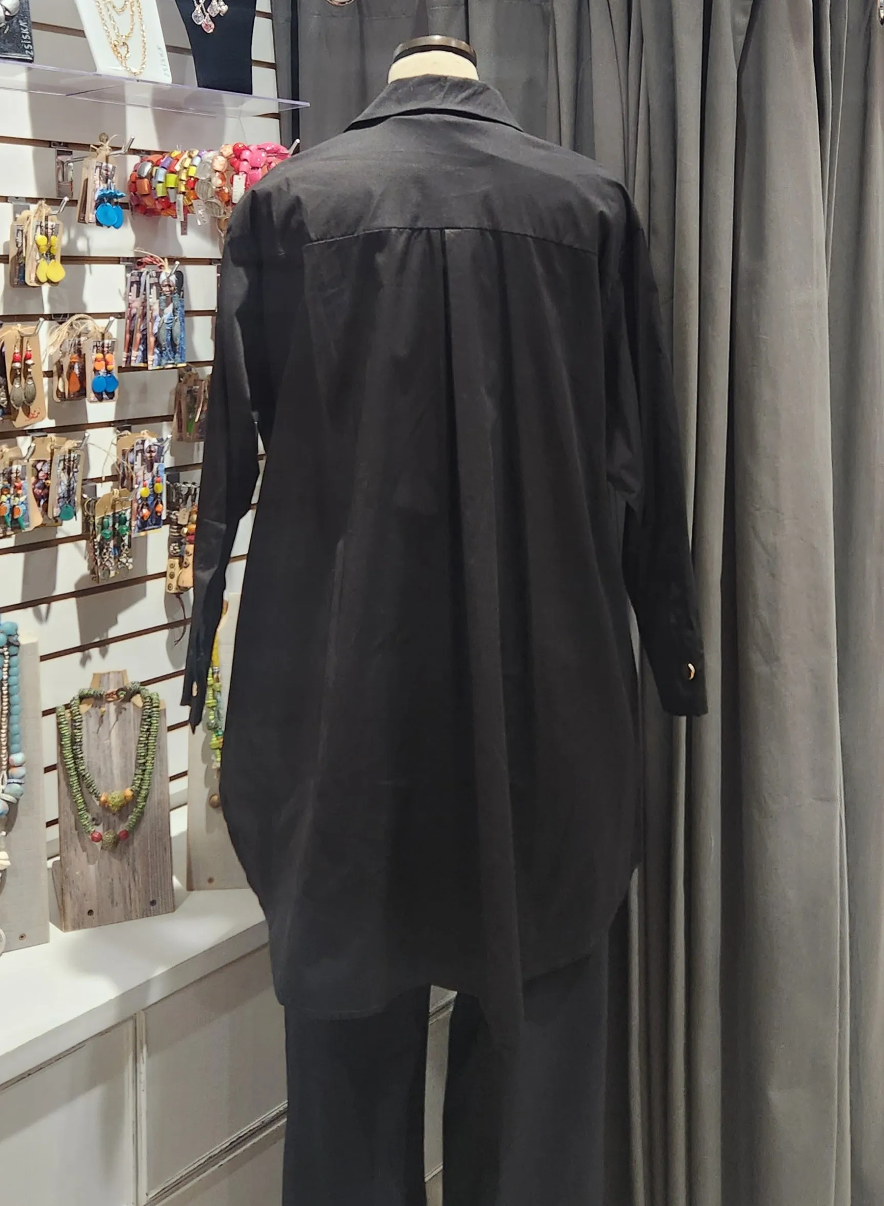 Paolo Tricot, SD21628 Tunic Shirt with Buttons Black