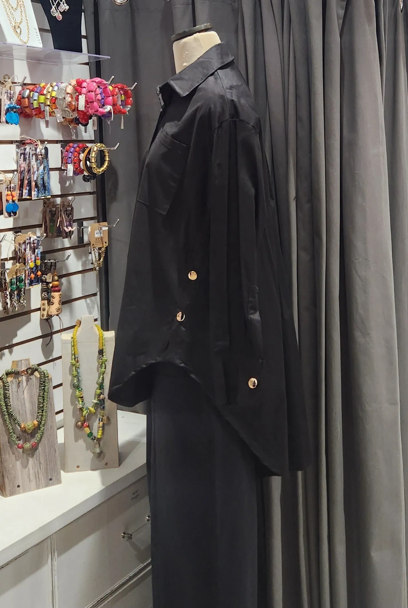Paolo Tricot, SD21628 Tunic Shirt with Buttons Black