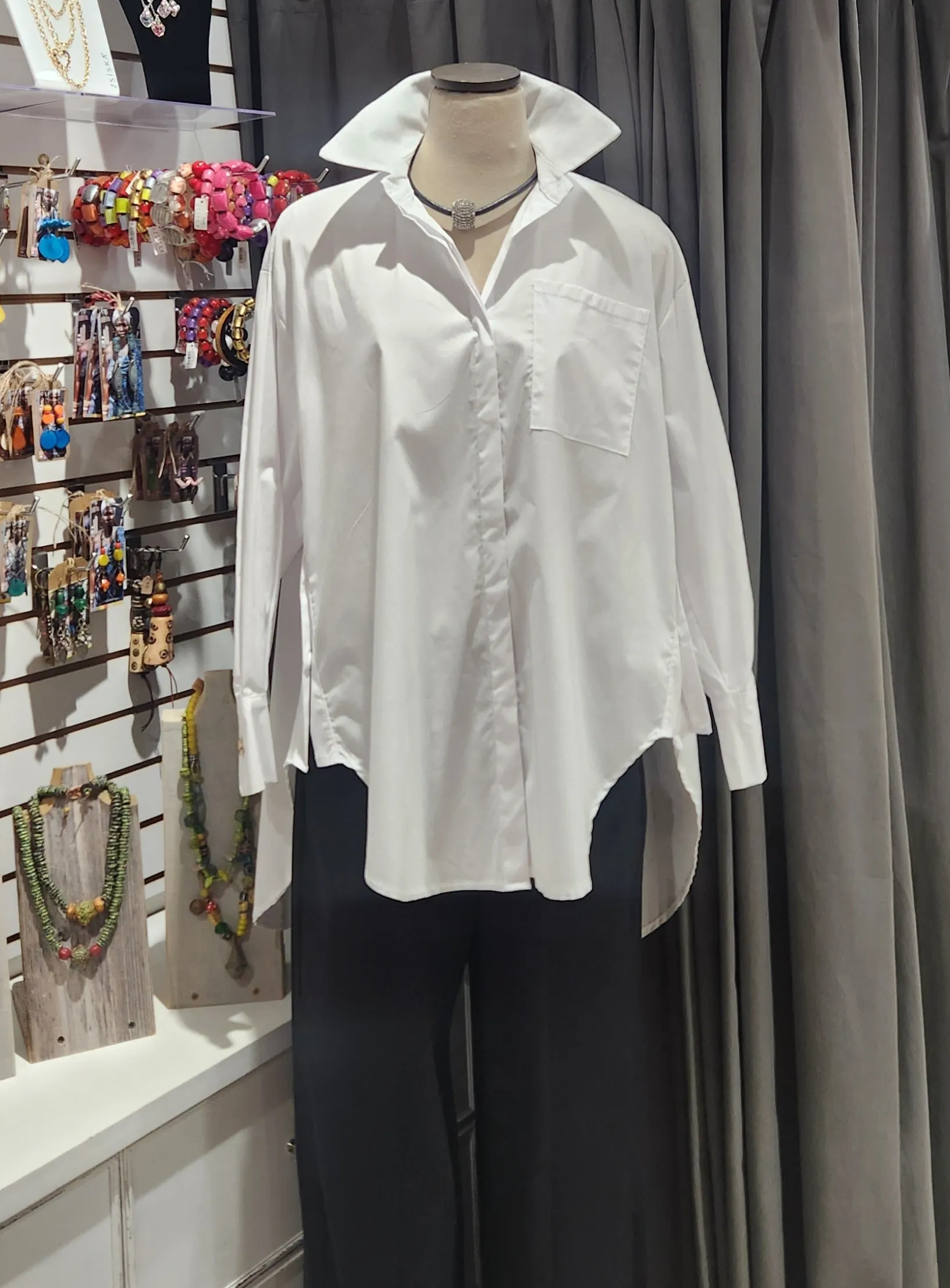 Paolo Tricot, SD21628 Tunic Shirt with Buttons Black