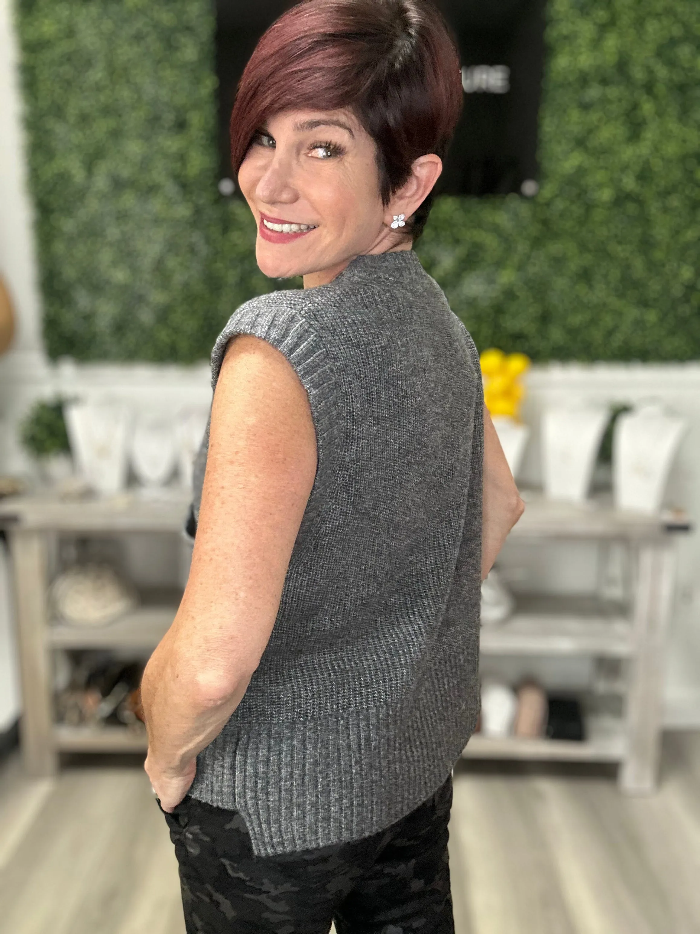 Plushy V-Neck Sweater Vest