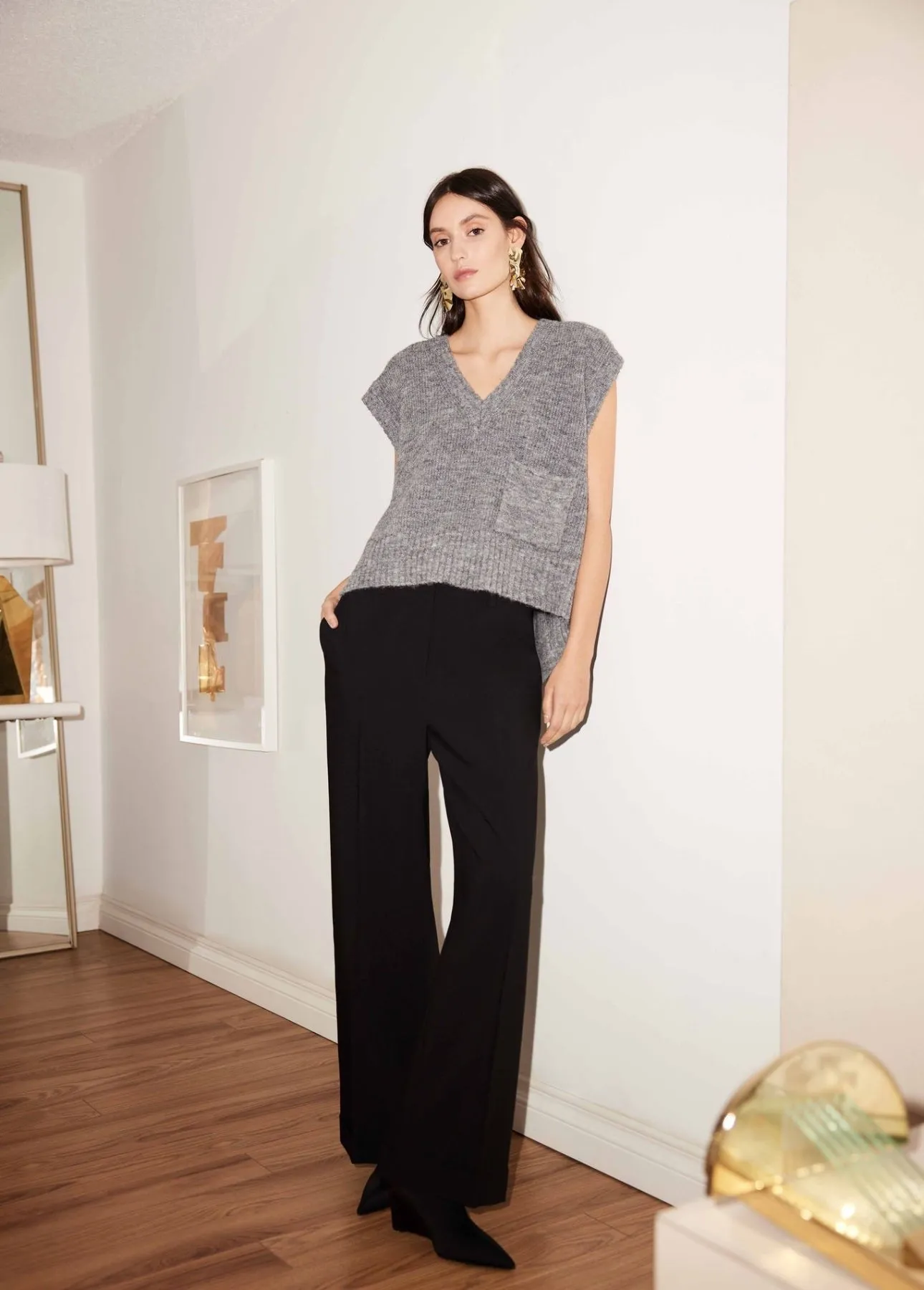 Plushy V-Neck Sweater Vest