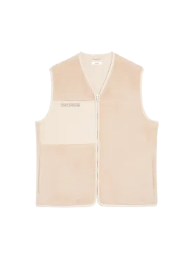 Recycled Wool Fleece Gilet—sand