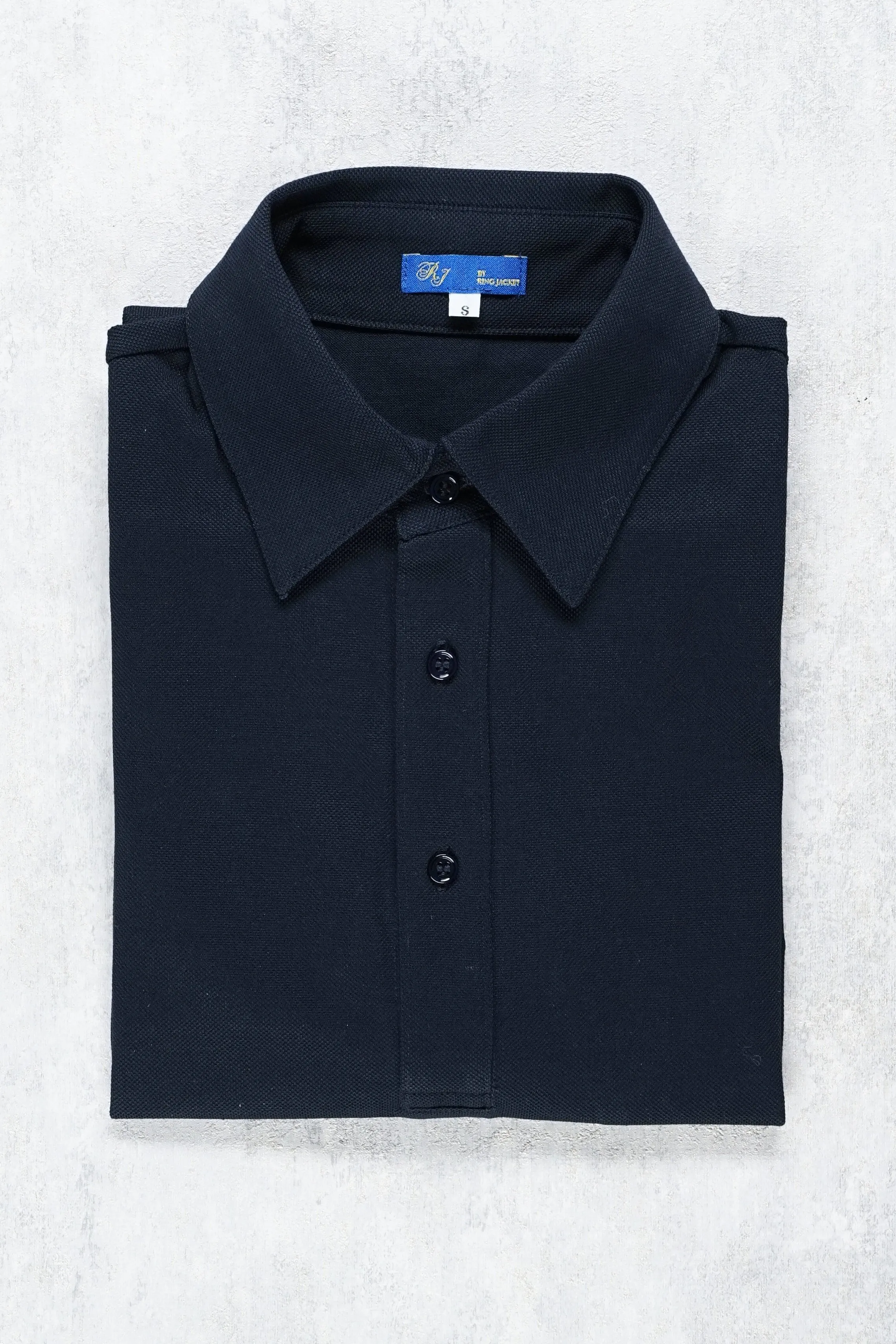 Ring Jacket Navy Short Sleeve Pique Cotton Polo Shirt, Model RCP-15