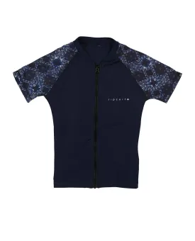 Ripcurl Junior Girls Out 2 Sea Short Sleeve Zip Thru Rashy (2017)