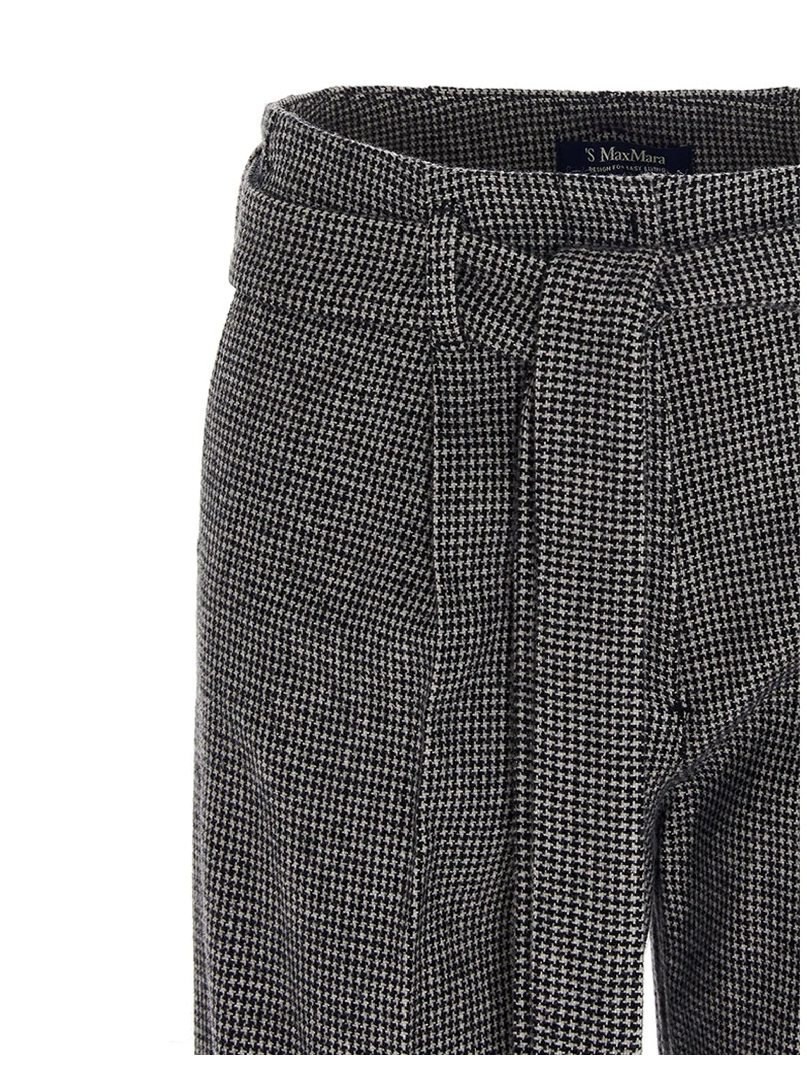 'S Max Mara Houndstooth Belted Trousers
