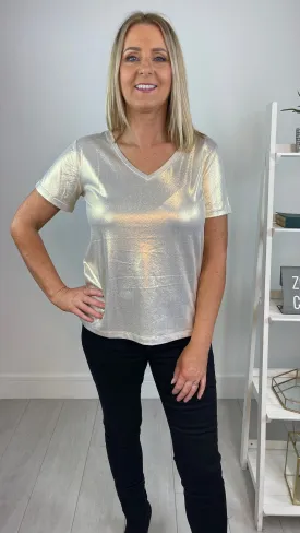 Sarah - Champagne Shimmer Top
