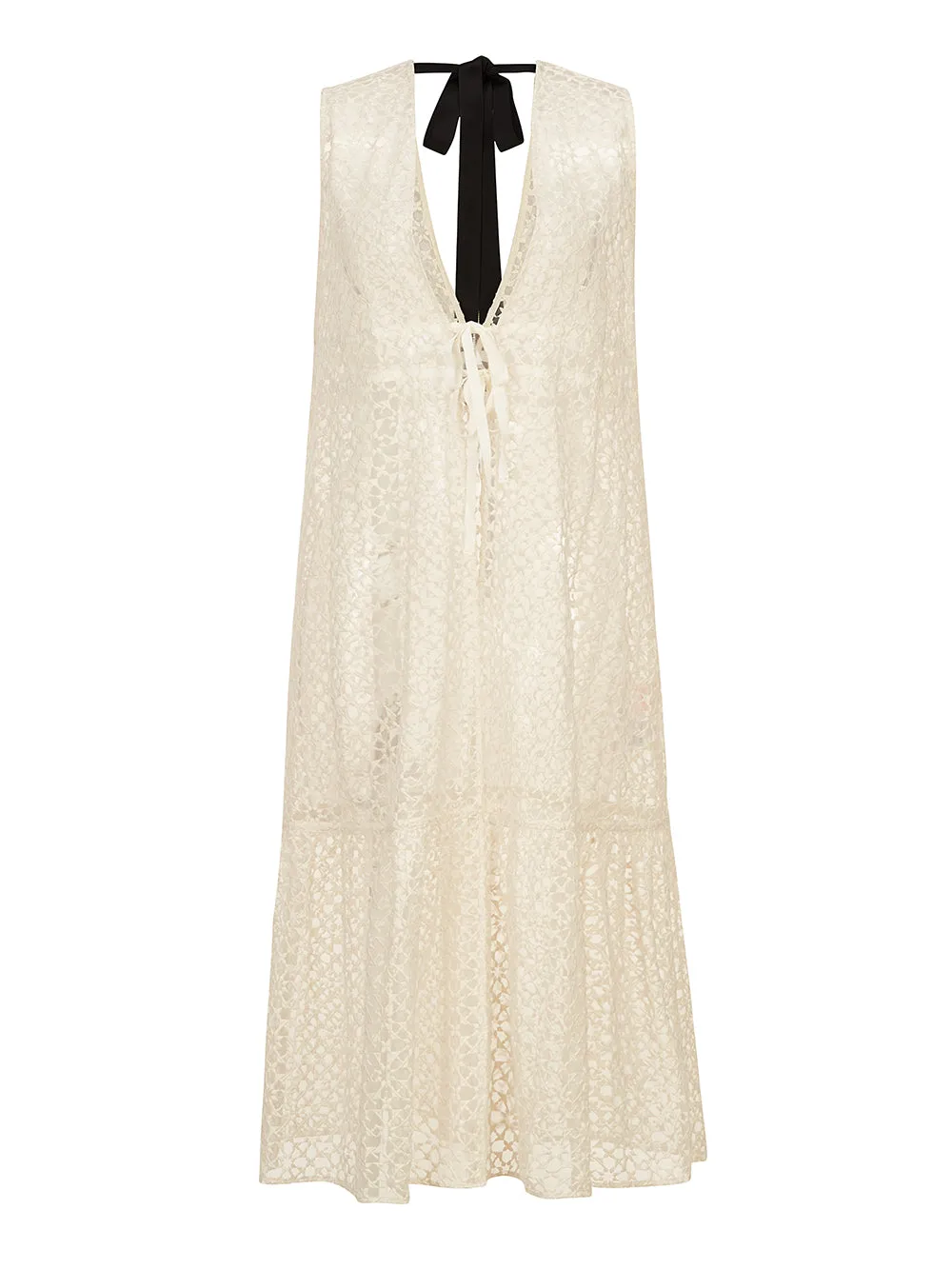 SÉE LACE LONG VEST GOWN
