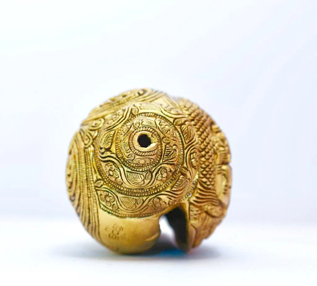 Sheshnag Lord Vishnu Brass Conch (Shank) 8 Inches - Decorative Home Decor