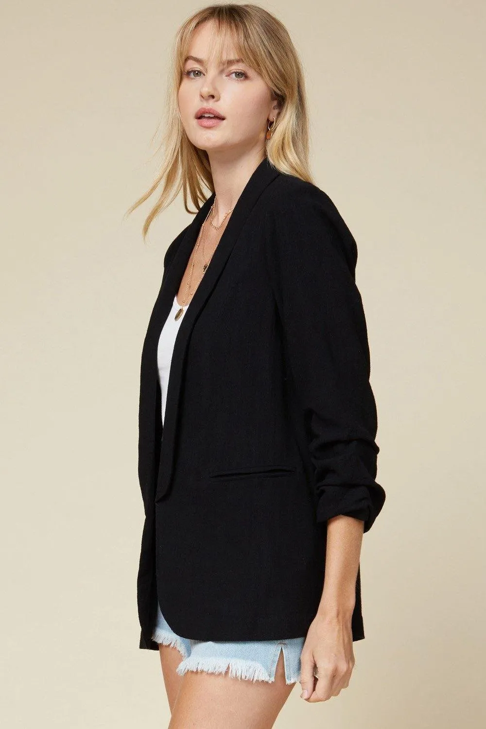 Shirred Blazer Jacket