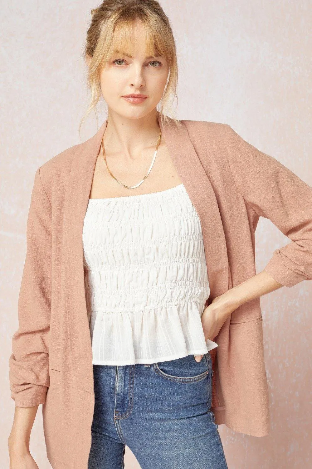 Shirred Blazer Jacket