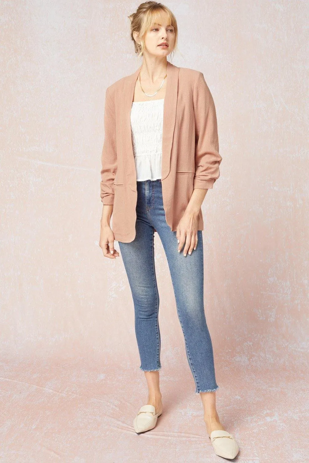 Shirred Blazer Jacket