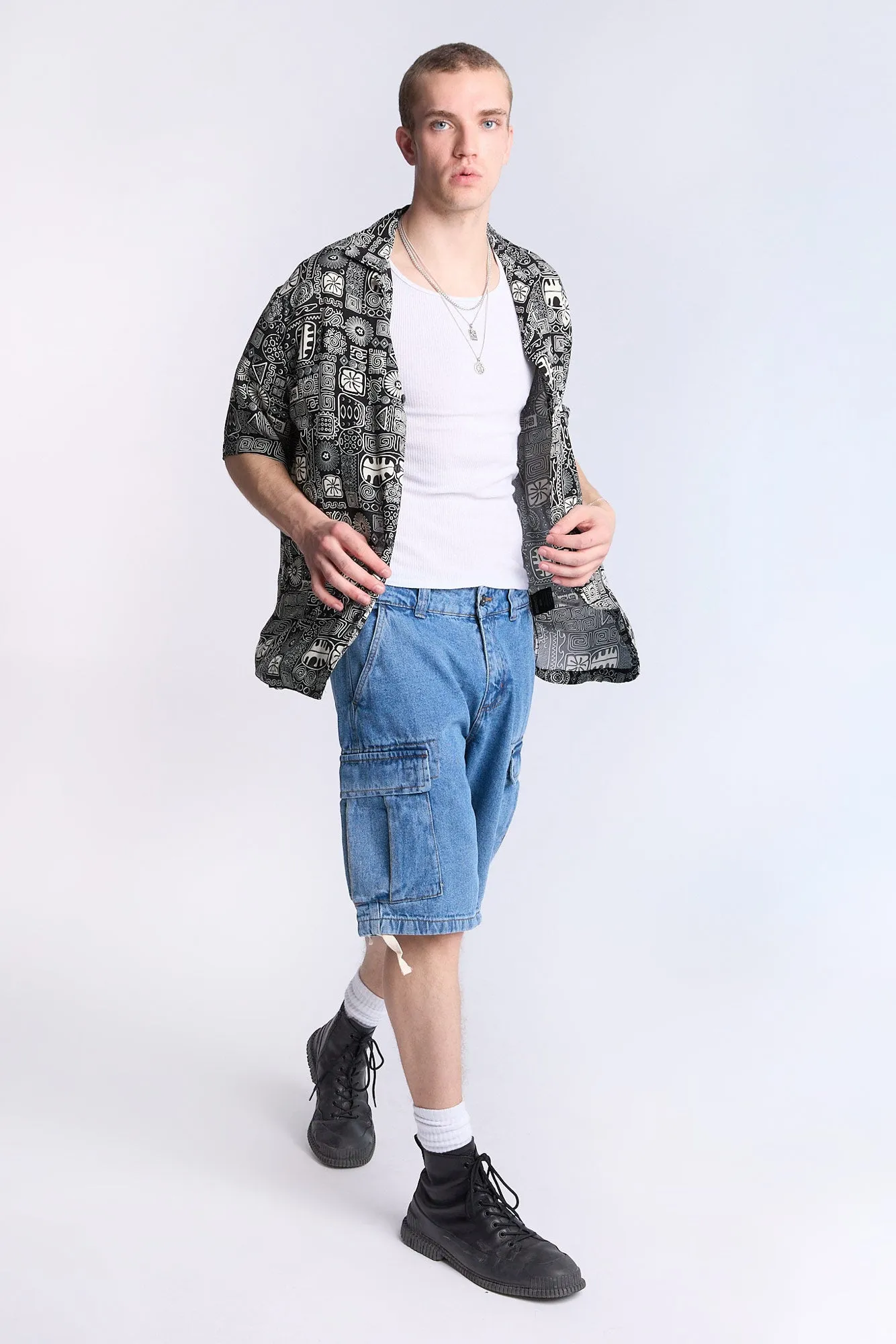 Short cargo en denim coupe ample Arsenic homme