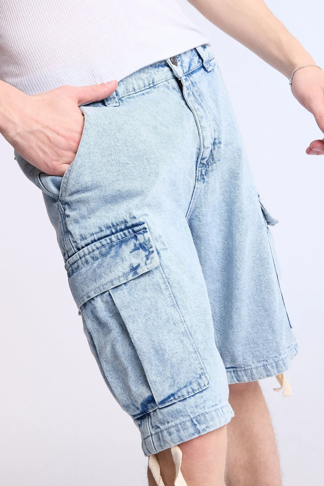 Short cargo en denim coupe ample Arsenic homme
