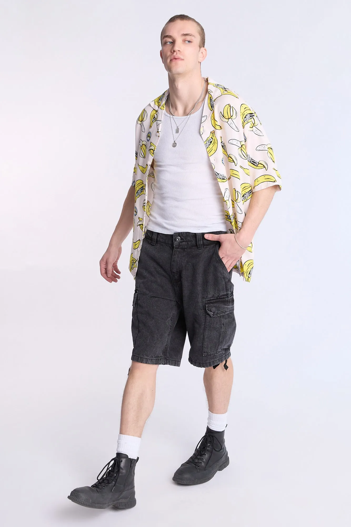 Short cargo en denim coupe ample Arsenic homme