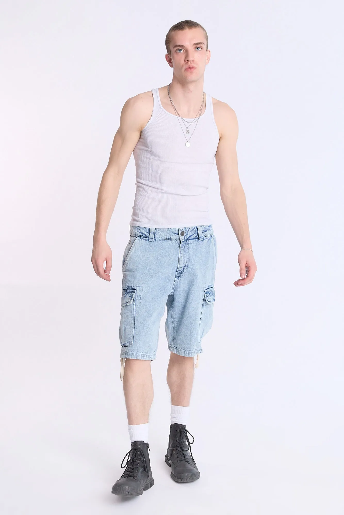 Short cargo en denim coupe ample Arsenic homme