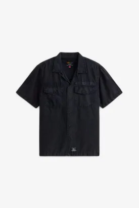 Short Sleeve Washed Fatigue Shirt Jacket