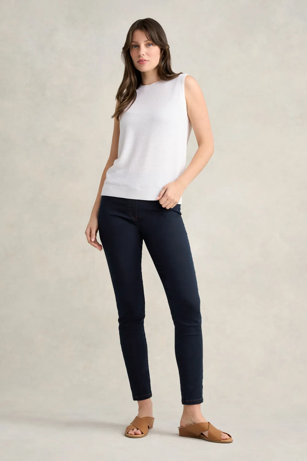 Silk Blend Knit Tank - White