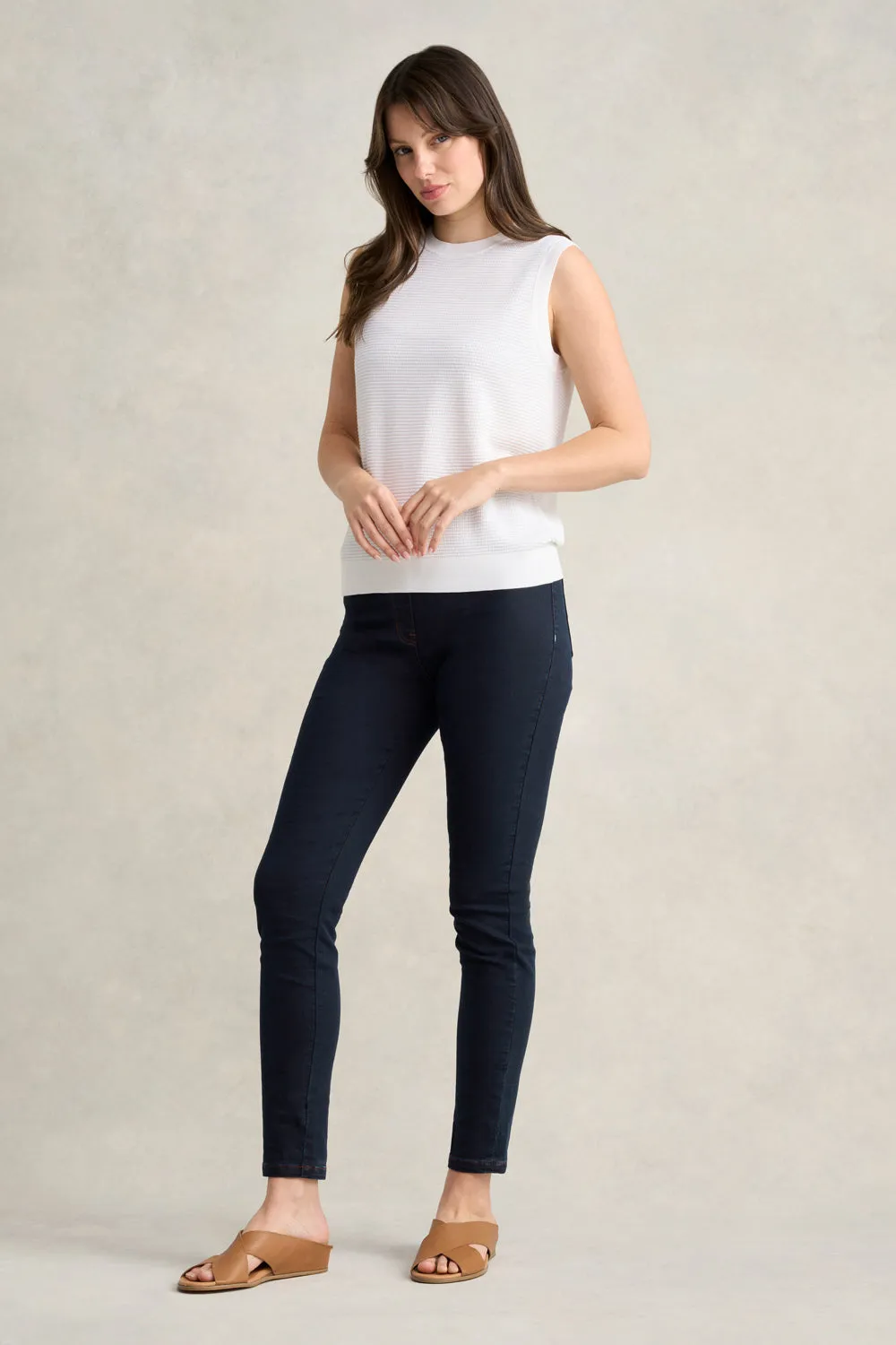 Silk Blend Knit Tank - White