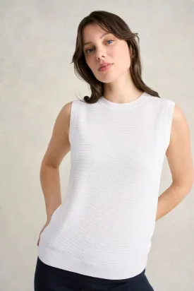 Silk Blend Knit Tank - White