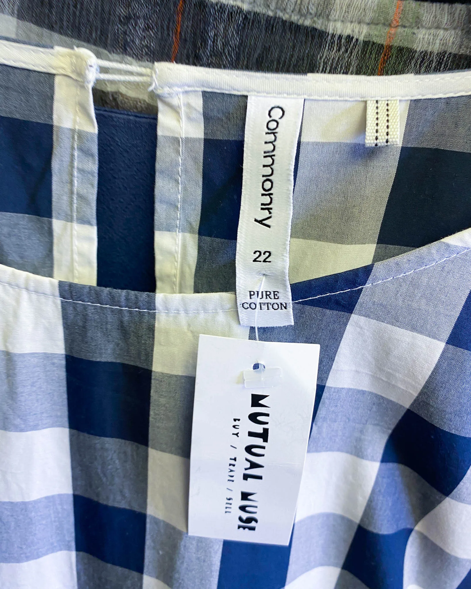 Size 22 - Commonry Navy Check Midi Dress