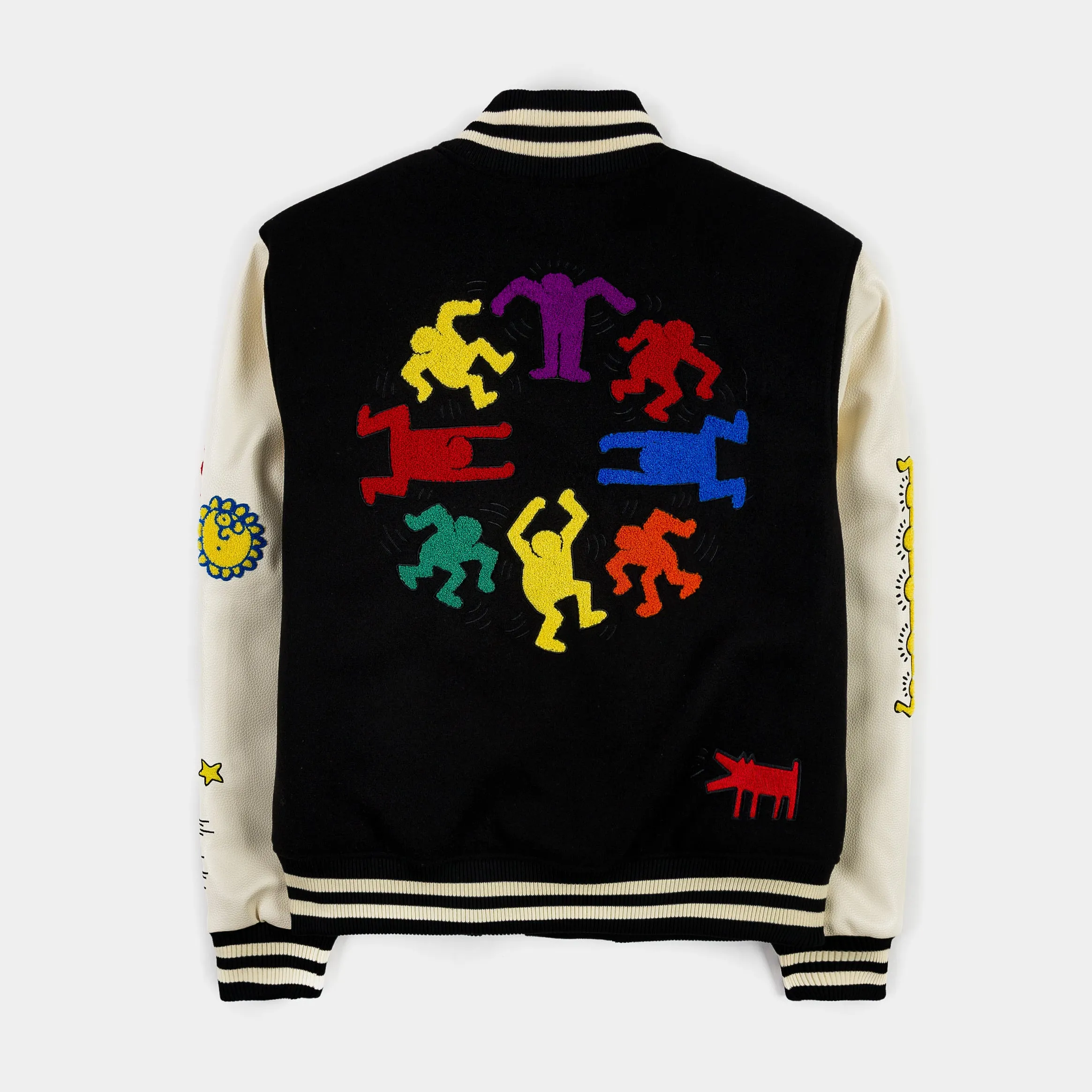 SP x Keith Haring Varsity Mens Jacket (Black/Beige)