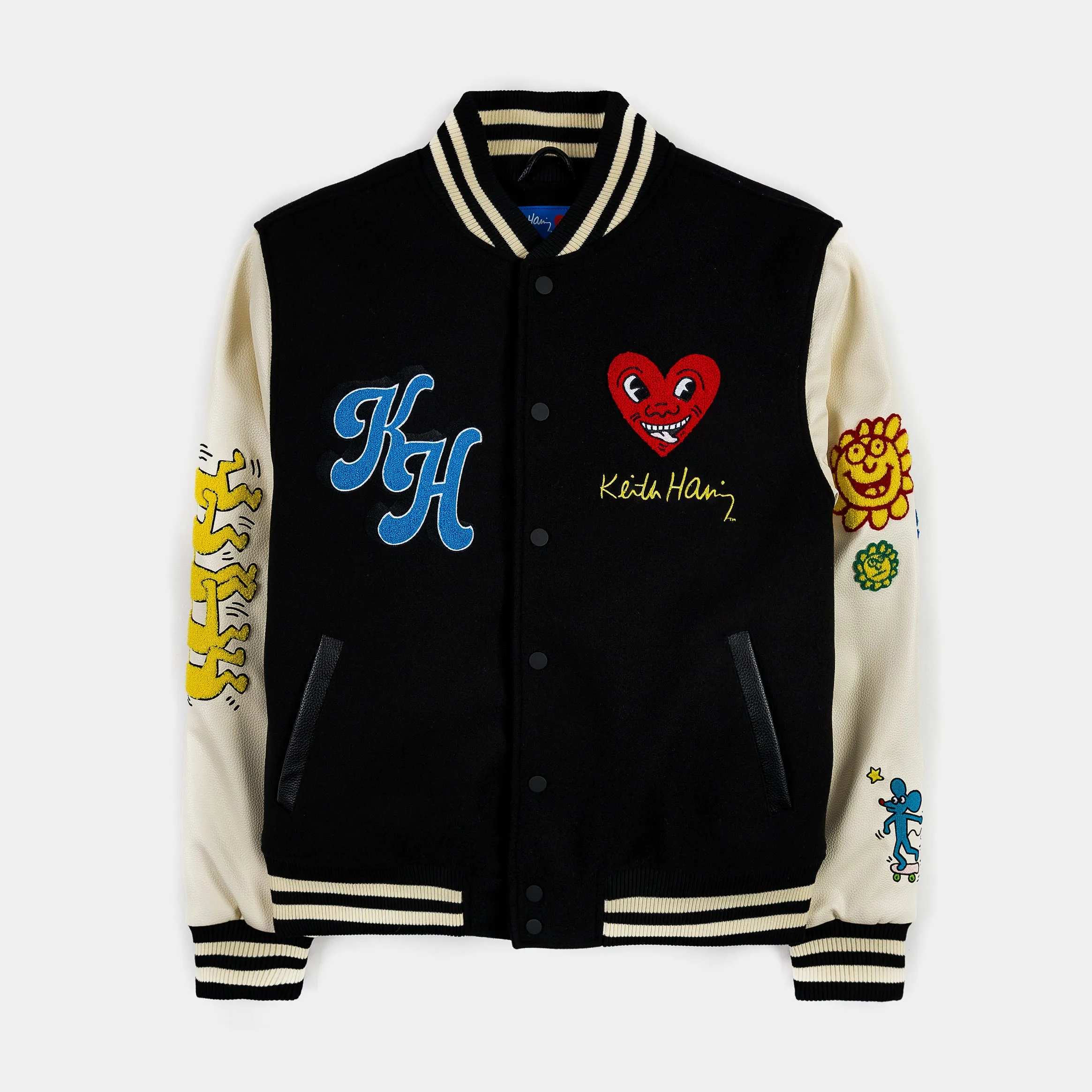 SP x Keith Haring Varsity Mens Jacket (Black/Beige)