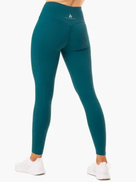 STAPLES SCRUNCH BUM LEGGINGS EMERALD