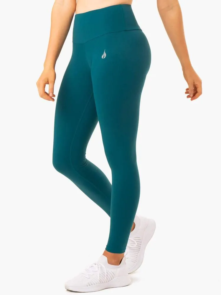 STAPLES SCRUNCH BUM LEGGINGS EMERALD