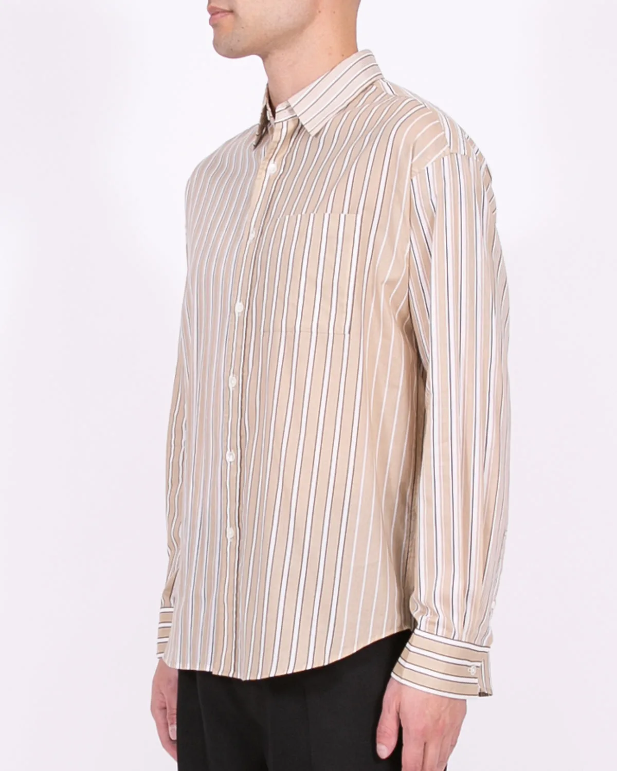 Stripe LS Shirt - Beige Stripe