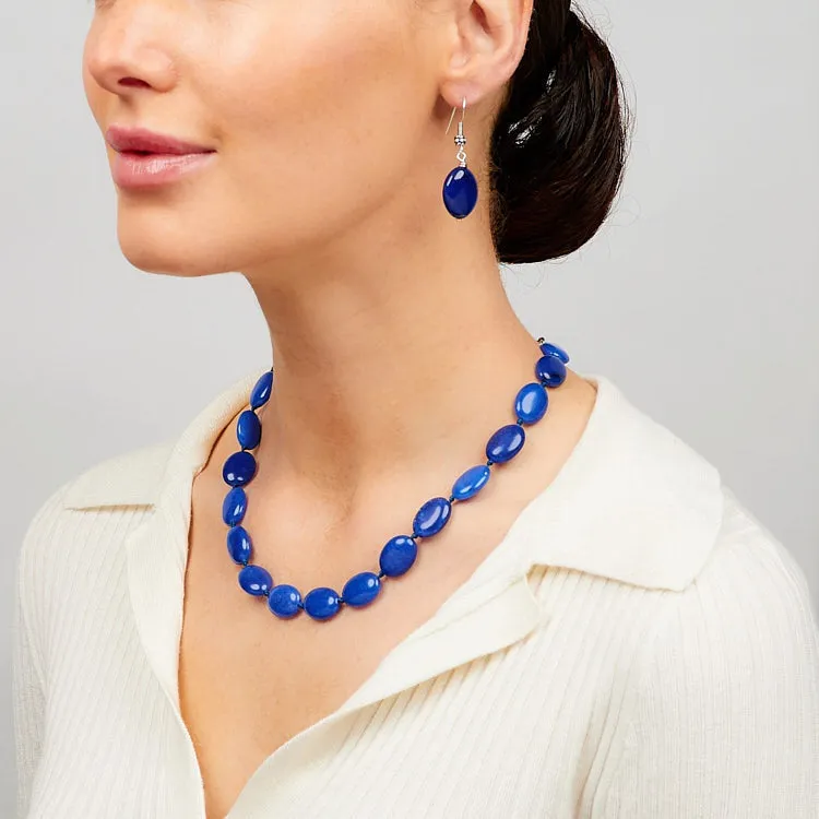 Stylish and Simplistic Oval Shape Natural Gemstone Beaded Necklace for Women