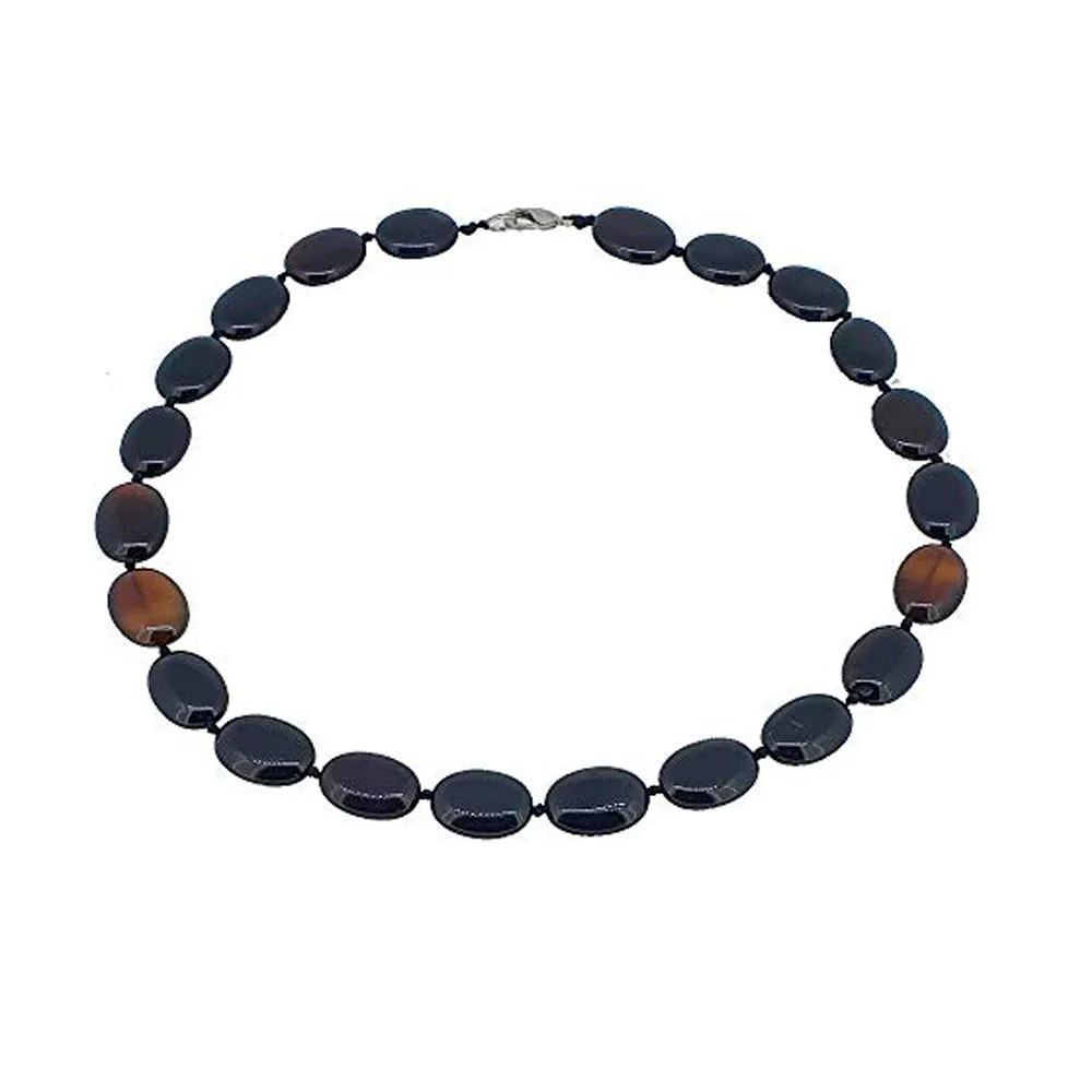 Stylish and Simplistic Oval Shape Natural Gemstone Beaded Necklace for Women