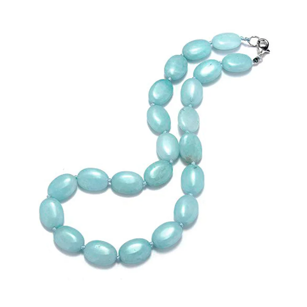Stylish and Simplistic Oval Shape Natural Gemstone Beaded Necklace for Women