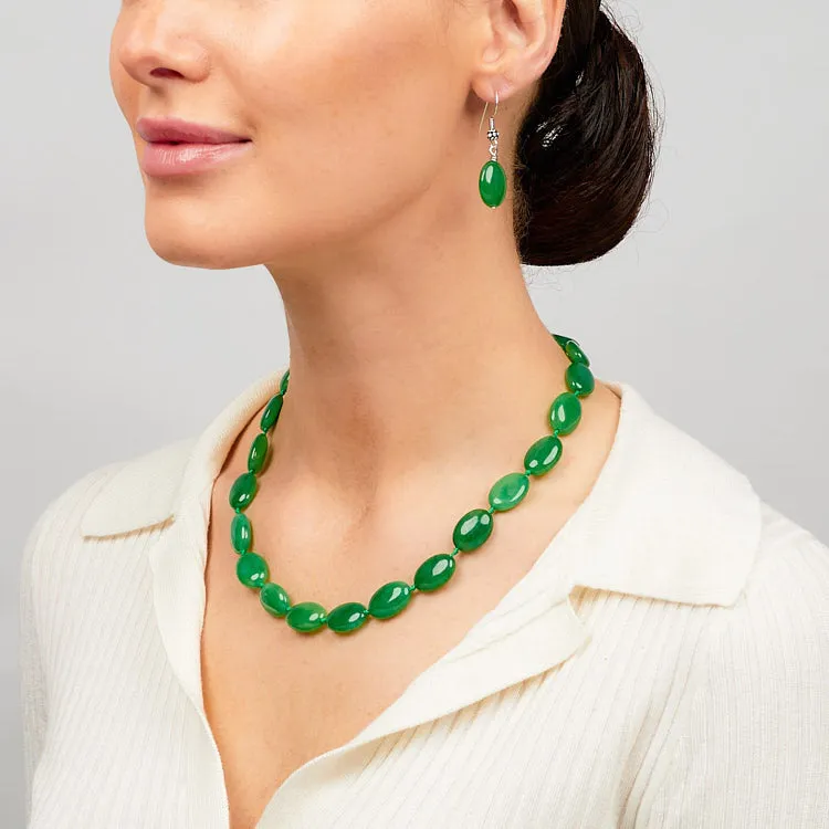 Stylish and Simplistic Oval Shape Natural Gemstone Beaded Necklace for Women