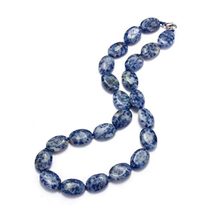 Stylish and Simplistic Oval Shape Natural Gemstone Beaded Necklace for Women